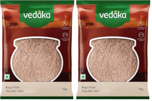 Image of Amazon Brand - Vedaka Ragi Flour (Nachni Atta), 1 kg (Pack of 2)
