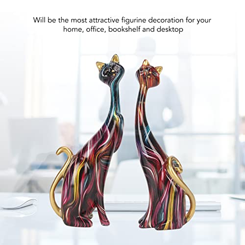 Statues de chat figurines de chat en résine abstraite pour décoration de maison KY146