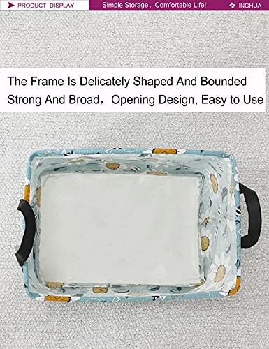 Image of Rectangular Storage Basket Fabric Organizer Bin for Toys,Books,Clothes,Gifts,Pets-Perfect for Home,Office,Nursery,Dorm,Shelf(Rec Sunflower)