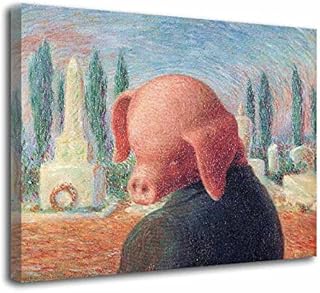Rene Magritte《Un colpo di fortuna》Stampe e Quadri su Tela Quadro Decorativo Per Soggiorno Salotto Camera da Letto Cucina Ufficio Bar Pronto da Appendere(80x106cm/31.5x41.2inches,Intelaiato)