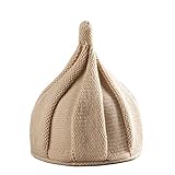 [Fastflows] とんがり ニット帽 キッズ ねじり帽 秋冬 春(ベージュ)