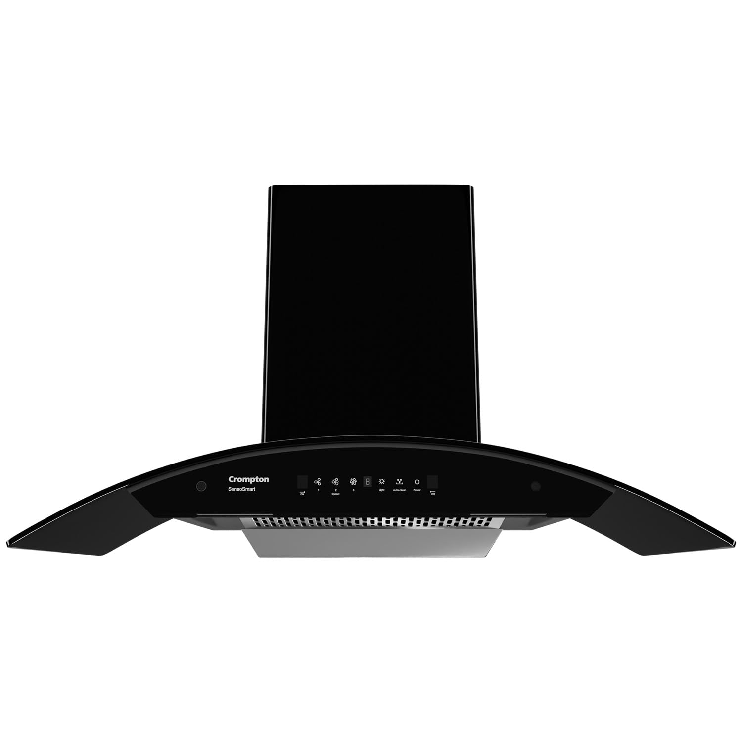 Crompton SensoSmart Curved 90cm Chimney Filterless (Black), Free installation&Ducting kit,1360