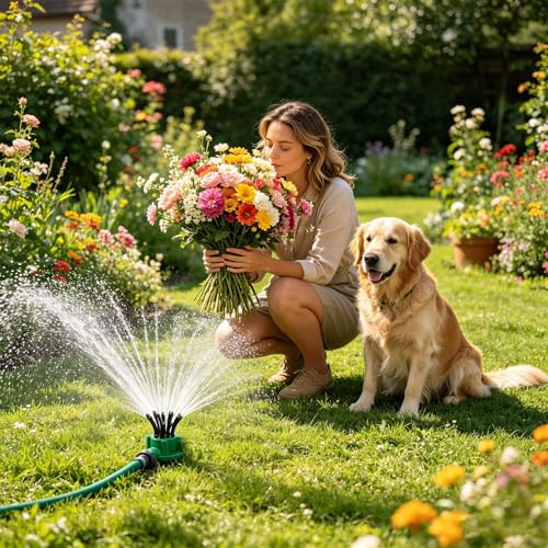 Aspersor de jardín automático con juego completo para riego de césped 3