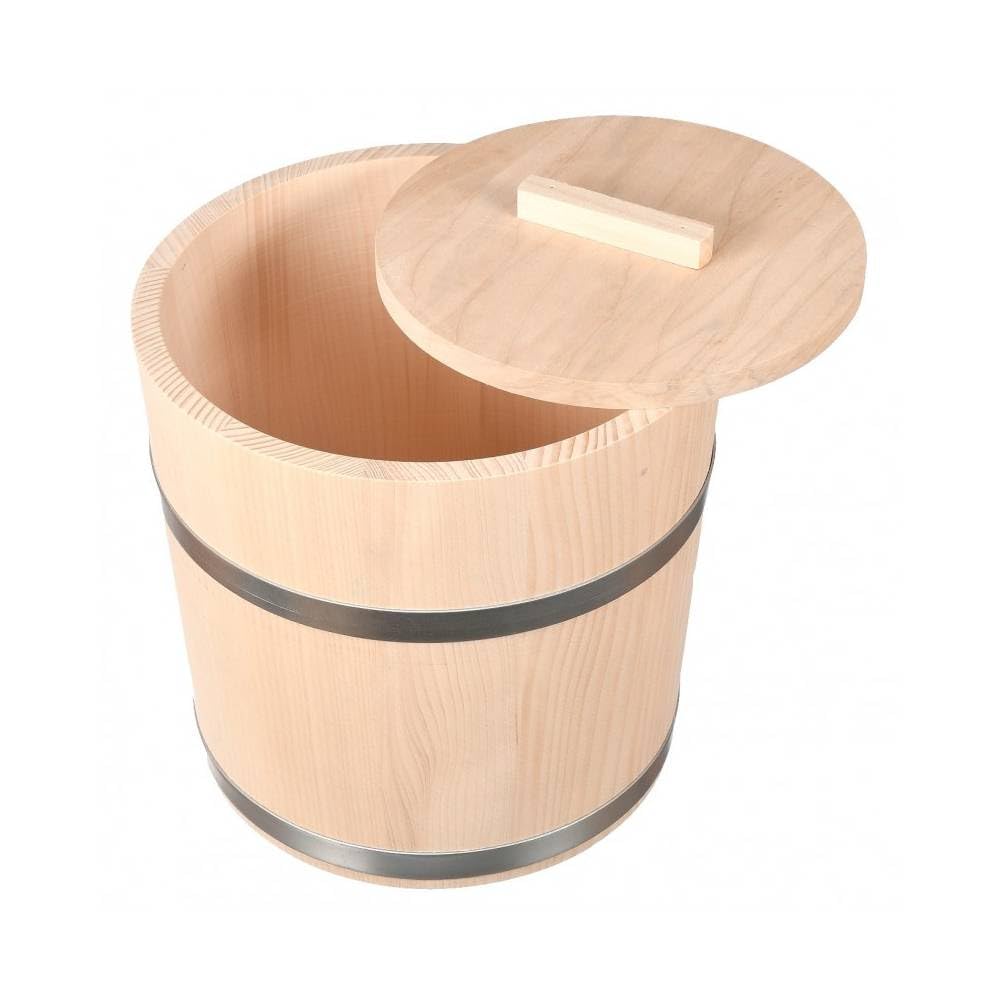 Wooden Bucket barrel with lid 5 l liter old style sauna sauerkraut storage