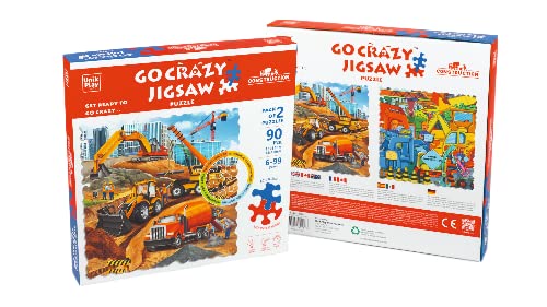 UnikPlay Go Crazy Jigsaw Puzzle For Kids And Adults | Attractive Cartoon Print Puzzle With 2 Puzzle Trays For Age 6 To 99 Years-90 Pcs-(Construction) (B0C3MC6BDY) Amazon Price History, Amazon Price Tracker