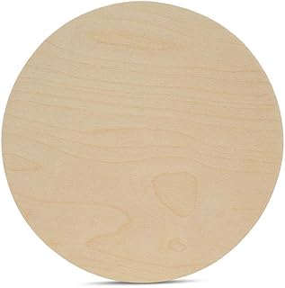 Wood Circle Disc 6 inch Diameter, 1/4 inch Thick, Birch Plywood, 3 Piece Pack of Unfinished Round Wooden Circles for Crafts by Woodpeckers