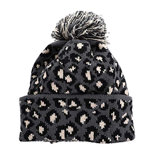 Gorro Com Estampa De Leopardo De Caveira Gorro Quente Forrado De Lã Quente Gorro De Gorros De Malha