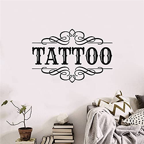 Vinyl Tattoo Wall Decal Studio Salon Decoration Logo Wall Sticker Tattoo Shop Wall Window Stickers Art Removable Wall Mural Poster Tm-35 (Black) #TOP2