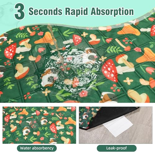 HOZKUY 2 Stück PIPI Pads 120x60cm für Meerschweinchen, wasserdichte & rutschfeste Unterlage mit 4 Lagen, super saugfähige, waschbare Wiederverwendbare Kleintiermatten für Hamster, Kaninchen, Welpen