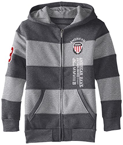 American Hawk Big Boys' Striped Fleece Rugby Hoodie
