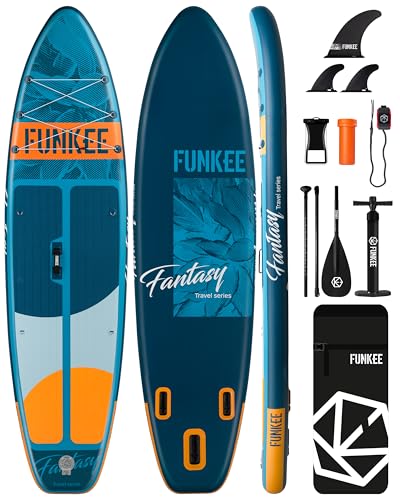 FUNKEE 11’×34"×6" Extra Wide Inflatable Stand Up Paddle Board, Sup