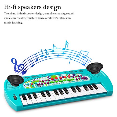 aPerfectLife Baby Piano Keyboard, 32 Keys Multifunction Electronic Kids Keyboard Piano Musical Instrument Toys for 3 Year Old Girls Boys (Blue)