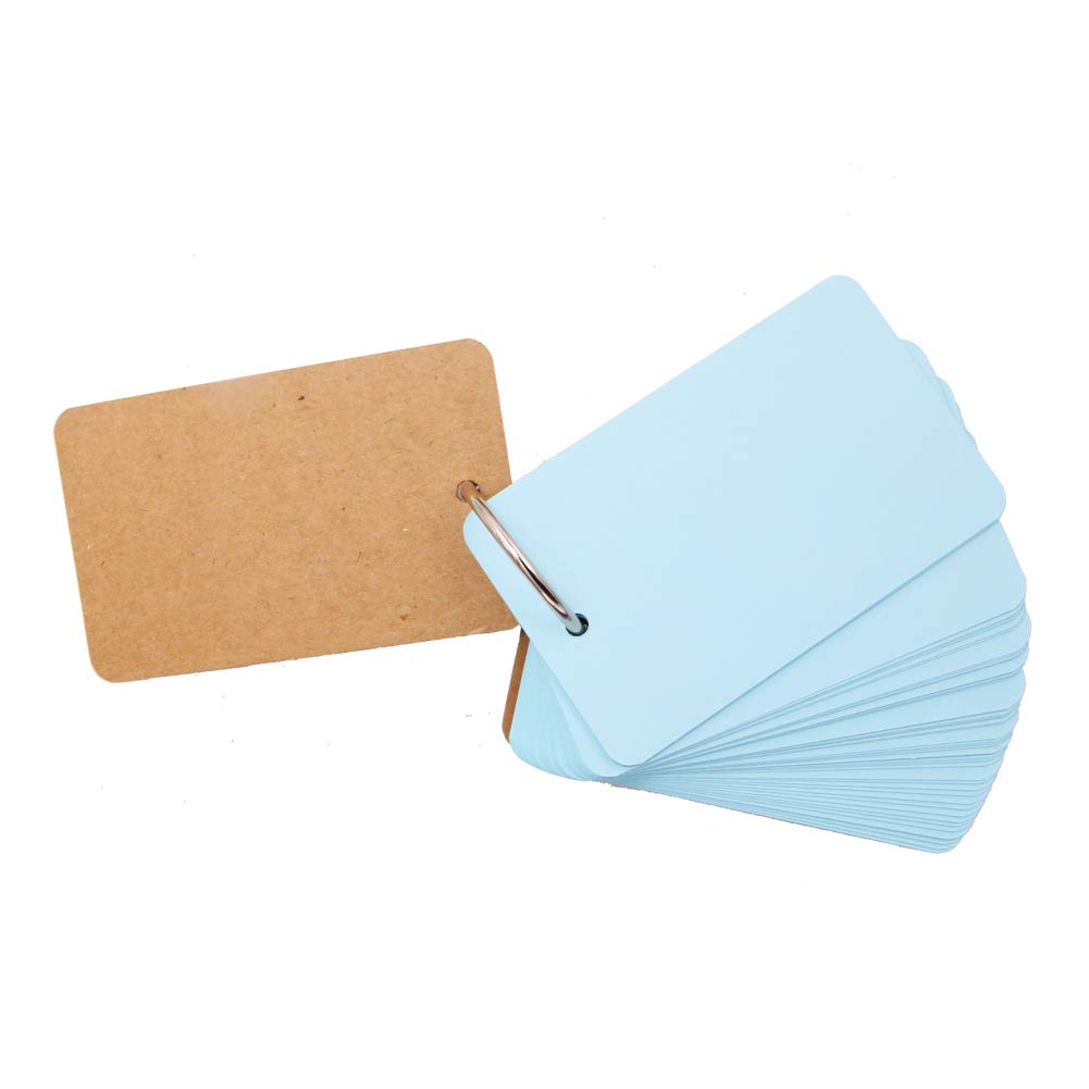 Geluode 8 Stück Karteikarten mit Ring, Pocket Lernkarte, Easy Flip Flash Karte, Multicolor Mini Notizblöcke für Memos, Vokabel Lernen, Malen und Graffiti (400 Blätter)