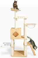 Amazon | 猫家族 キャットタワー 木製 天然木シリーズ 宇宙船