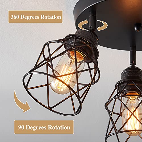 Abeajat TSD01 Kitchen Light Fixtures Ceiling Mount, Adjustable Semi Flush Mount Ceiling Light Fixture With E26 Base, Multi-Directional Ceiling Lamp For Kitchen Hallway Dining Room Farmhouse Entryway thumb #1