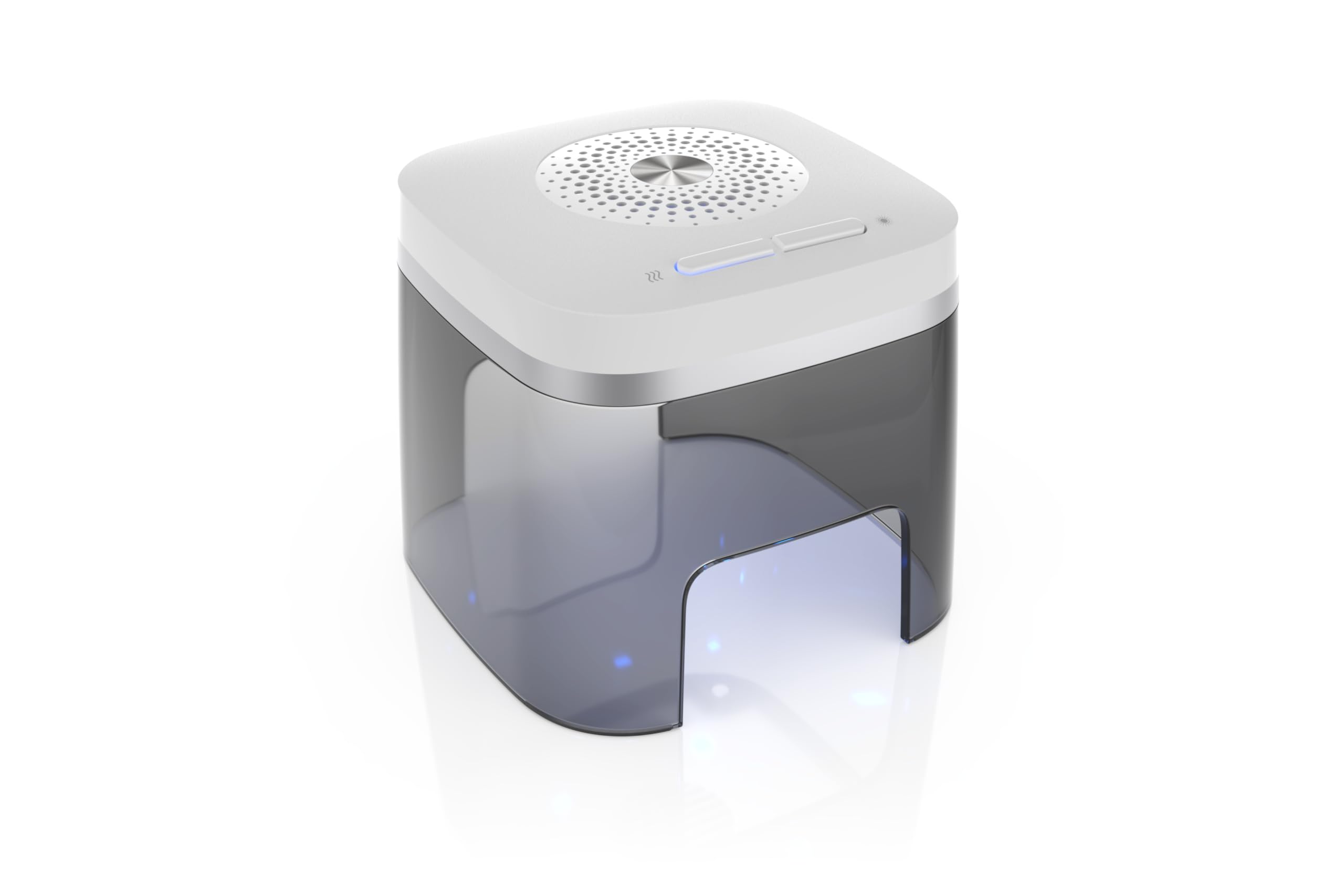 flow-med dry-cap UV 1.2 - Deumidificatore Apparecchi Acustici - Ricarica, Pulizia e Asciugatura Simultanee - Per ogni Apparecchio Acustico - Dispositivo Medico - 4 LED UV-C - Ventola e Calore - USB-C