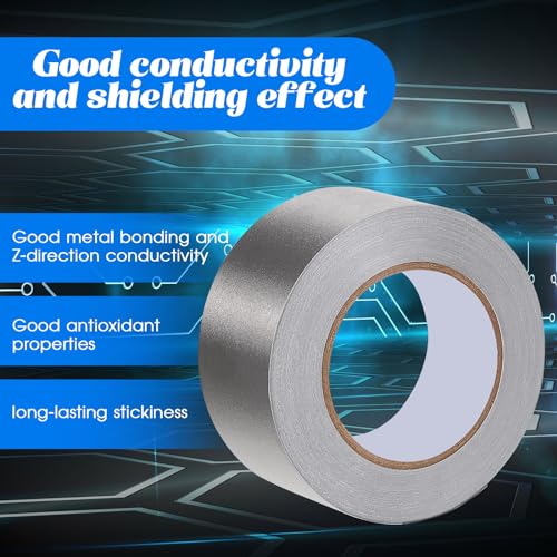 Image of Amylove 3 Roll Double Conductive Fabric Tape Cloth Conductive Adhesive Tape Roll(2in x 65ft)