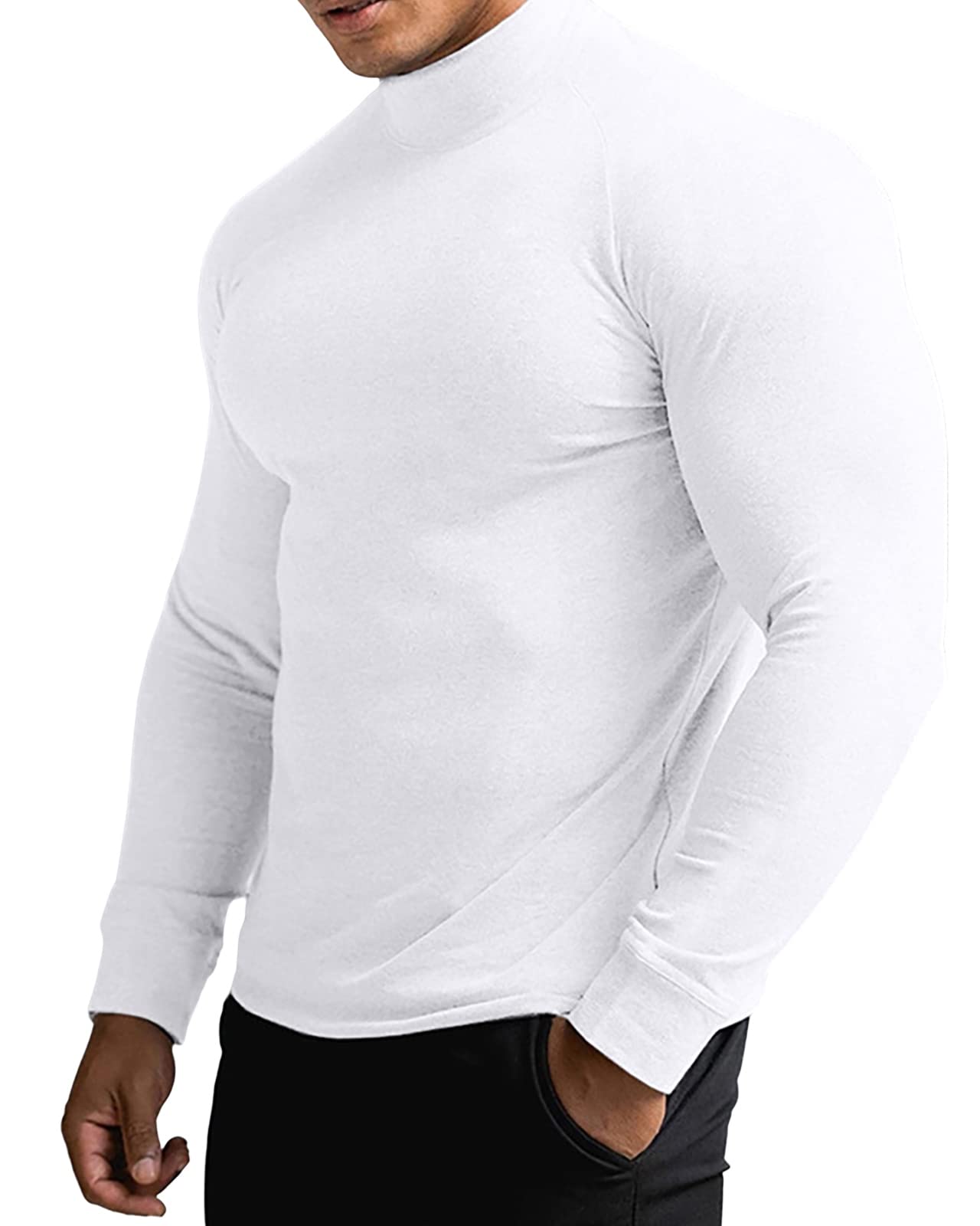 Cooleep Maglione Dolcevita Uomo Invernale Cotone Maglia Pullover Collo Alto Maniche Lunghe da Uomo M-3XL