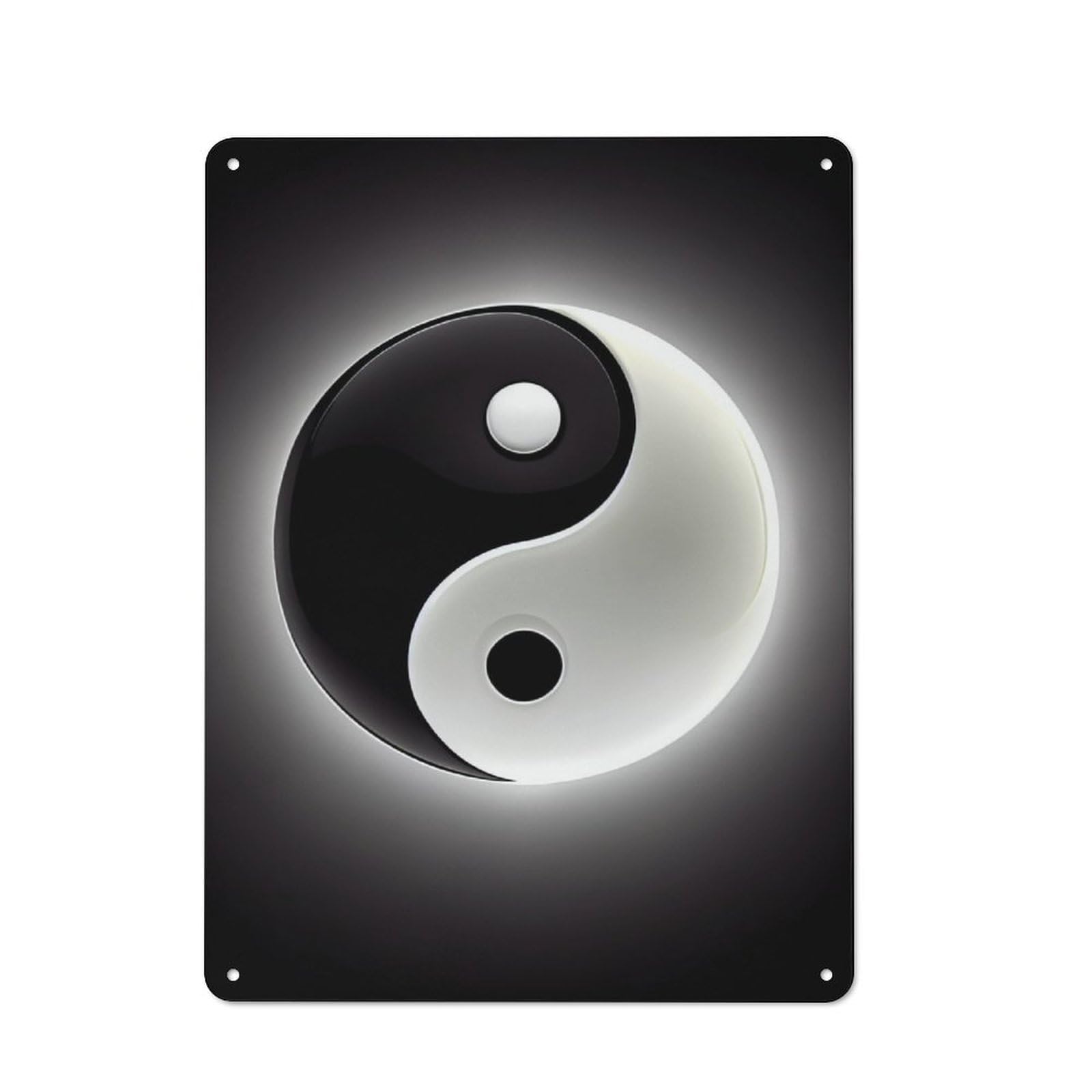 Tin Wall Plaque 40x30cm with Modern Style Yin And Yang for Guest Room Or Hallway, for Hallway Wall Decor Fans