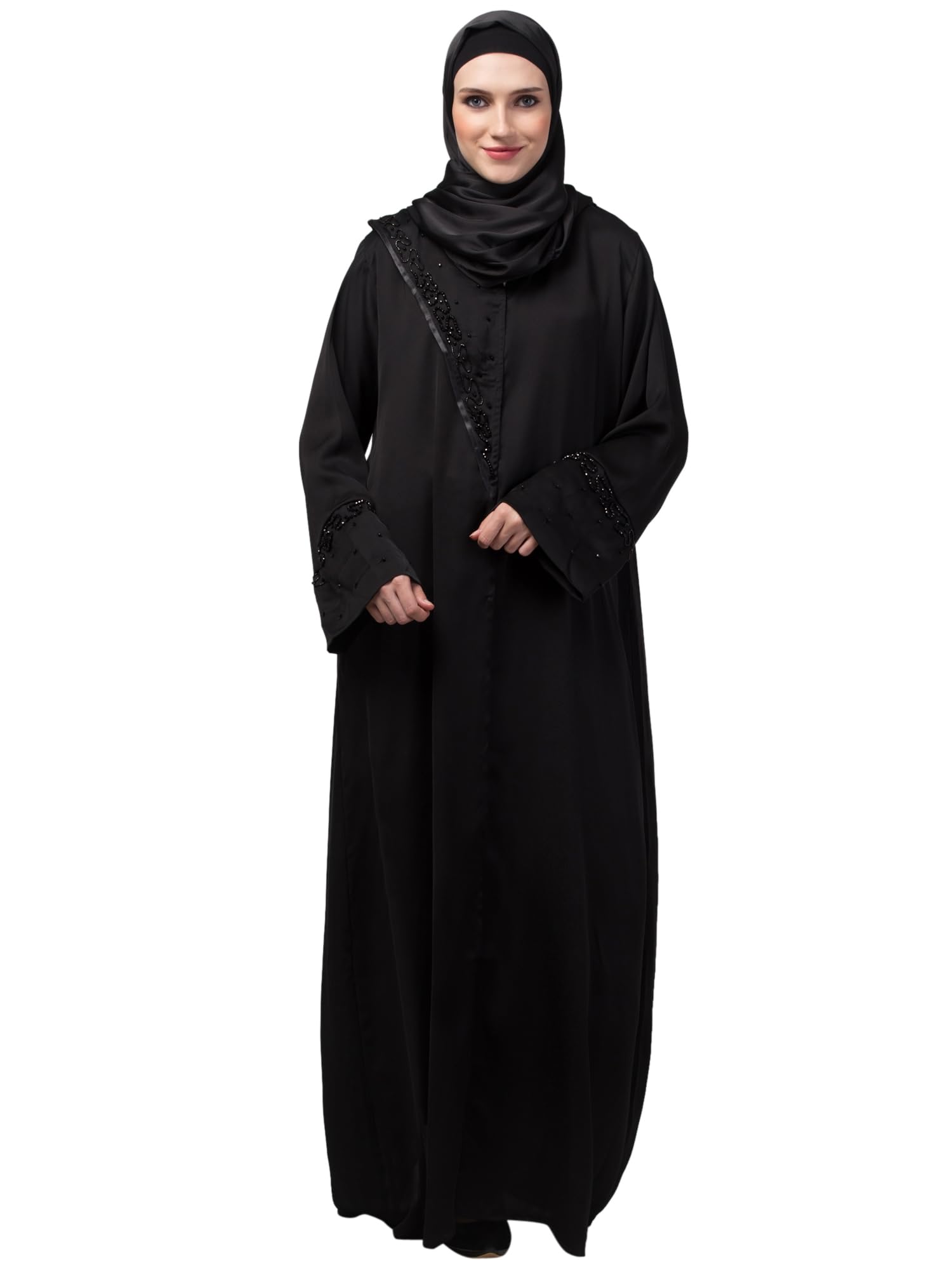 nazneen coat collar hand embroidery Abaya-picture-41