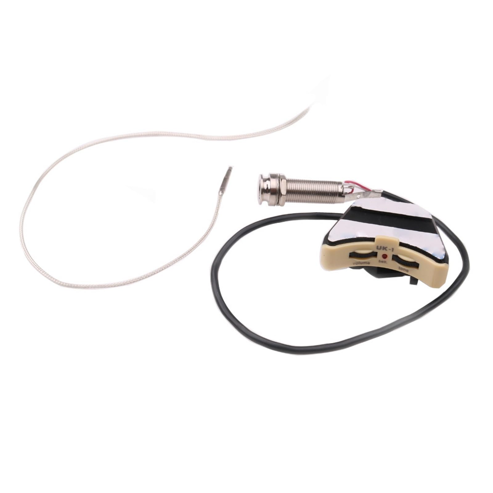 Pickup Per Buca Sonora Dell'ukulele Con Controllo Del Volume E Del Tono Con Piezo Sottile In Argento Parti Per Ukulele Accessori Per Strumenti Musicali