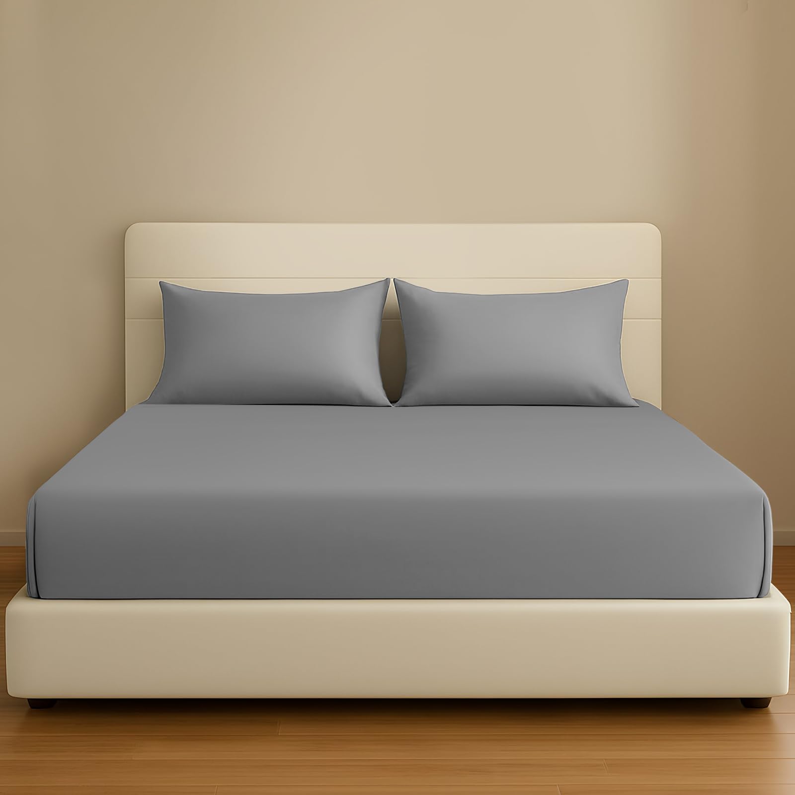 Grace - Fitted Sheet - Double Fitted - Grey - 100% Egyptian Cotton