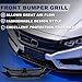 PIT66 Front Bumper Hood Grille Guards + 2Pcs Eye Lid, Compatible with 2016-2018 Honda Civic 10th GEN OE Factory Style ABS Plastic Grill 68431JA00A