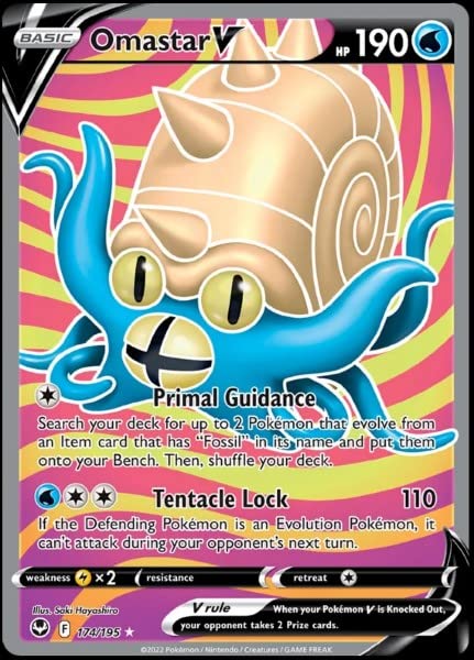 Amazon.com: Omastar V 174/195- Silver Tempest - Full Art -Pokemon