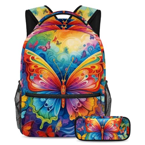 Sac à dos grand volume pour soulager le dos des élèves avec trousse scolaire imprimée