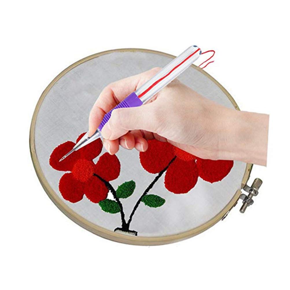 EXCEART 1 Set 9pcs Embroidery Craft Tool Punch Embroidery Threader Punch Needle Pen Embroidery Stitching Tool Punch Embroidery Needle Embroidery Punch Needle Punch Hole Punching Hook