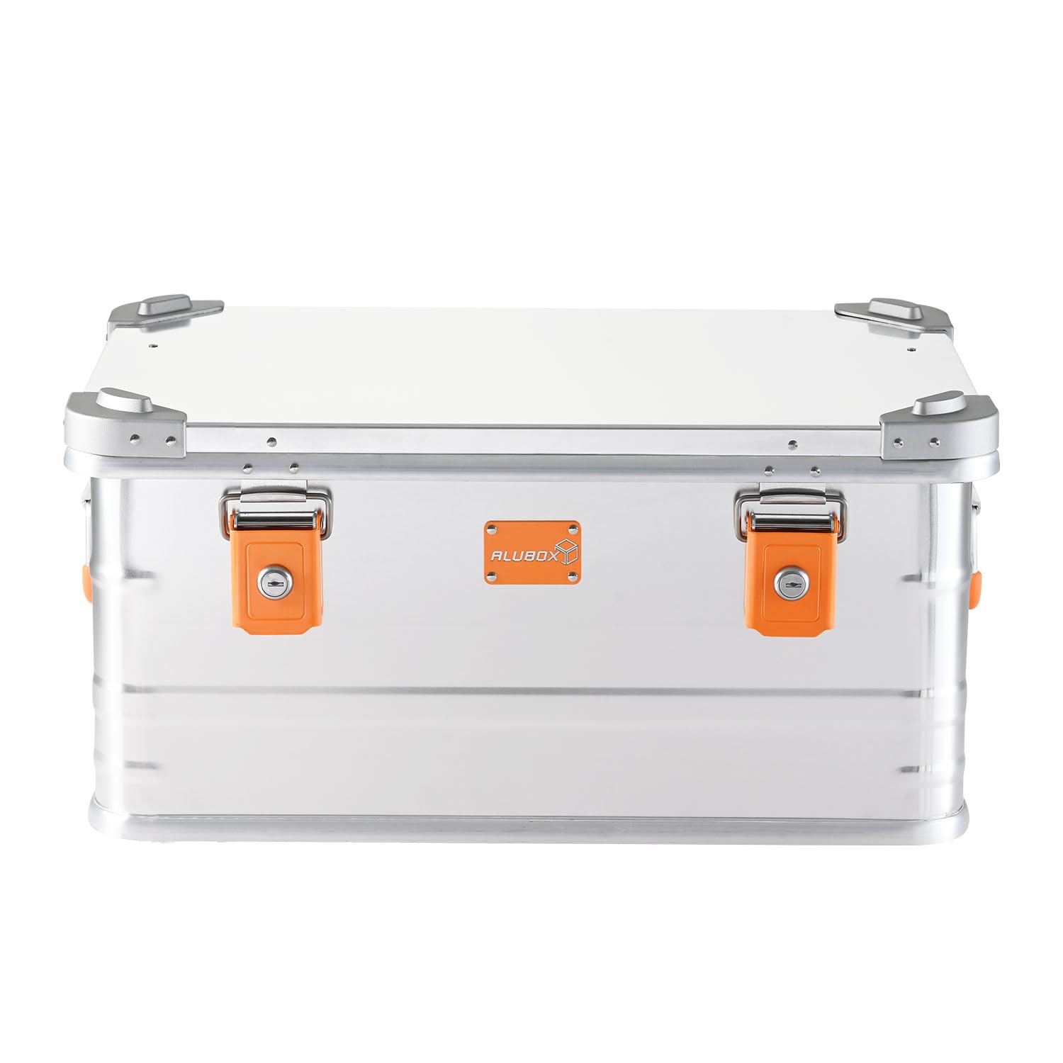 Alubox Alukiste abschließbar ES47 - Premium Aluminium Lagerbox 47 Liter mit Schaumstoffmatten Würfelschaum - Deckel mit Aluminium Druckguss Stapelecken und Gummidichtung - inklusive Schlösser