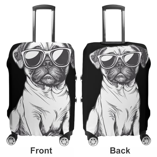 Cool Pug Puppy Luggage Covers Washable Travel Suitcase Cover Elastic Baggage Protector3
