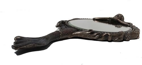 Miniatura 4 de Veronese Design Escultura fría del final del bronce de la resina del molde del espejo de la mano de la sirena de 11 1/8 pulgadas