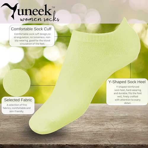 Image of Yuneek Women's Ankle Length Low Cut Cotton Socks Pack Of 3