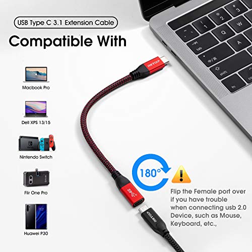 Usb C Extension Cable Short, Riitop Usb-C Male To Female Extender Braided Cord For Nintendo Switch, Macbook Pro 7.8Inch (Thunderbolt 3 Compatible) #TOP3