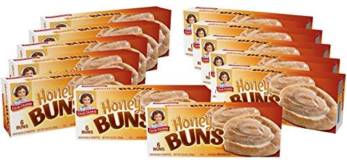 Little Debbie Honey Buns, Individually Wrapped Breakfast Pastries, 6 Count (Pack of 16)