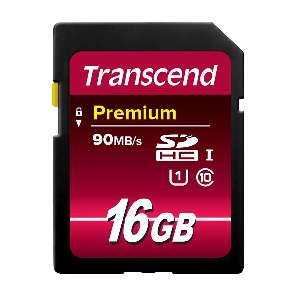 Transcend 16GB SDHC Class 10 UHS-1 Flash Memory Card Up to 60MB/s (TS16GSDU1)