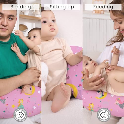 Image of Plushii Nursing Pillow for Breastfeeding, Soft and Supportive Breastfeeding Pillow for Mom and Baby, Cute Feeding Pillow with Removable Cover for 0-12 Months, Moon Fairy