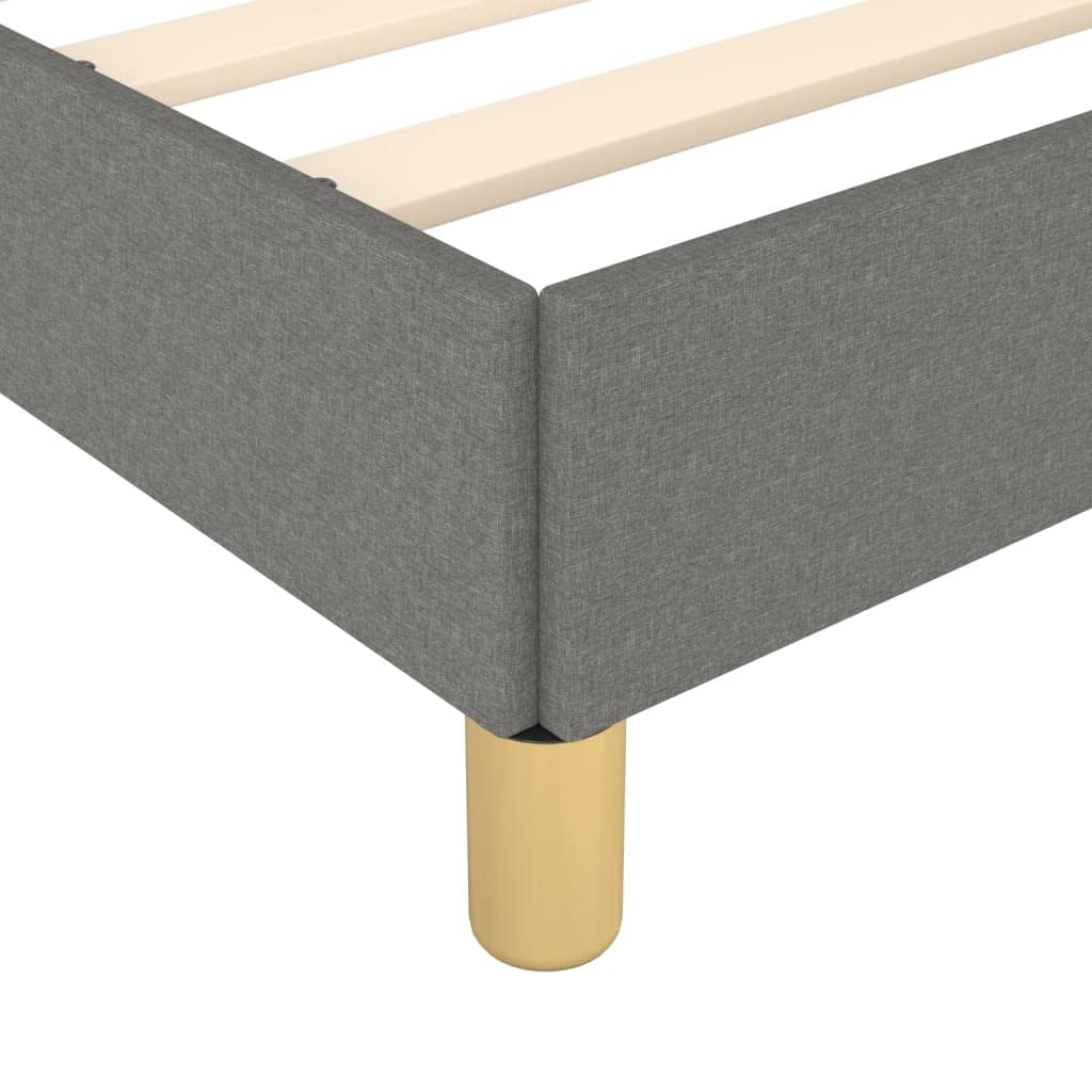 vidaXL Estructura de Cama Matrimonial Somier Tapizado Dormitorio Base Habitación Muebles Mobiliario Cuarto Descanso de Tela Gris Oscuro 140x200 cm