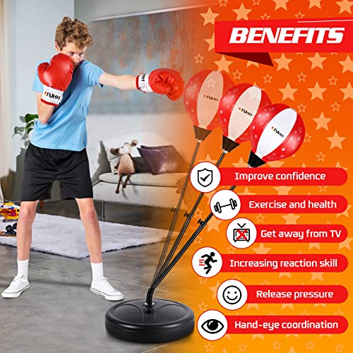 Punching Bag for Kids Include Boxing Gloves & Stand Height Adjustable Kids Boxing Bag for Boys and Girls Aged 3 4 5 6 7 8 9 10 Years Old - Thumbnail 6