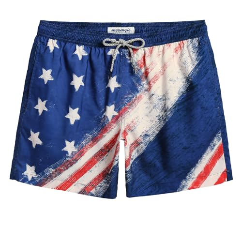 Image of maamgic Mens Swim Trunks 5 Inch with Mesh Lining, Quick Dry Mens Bathing Suit, Swim Shorts for Swimming and Beach