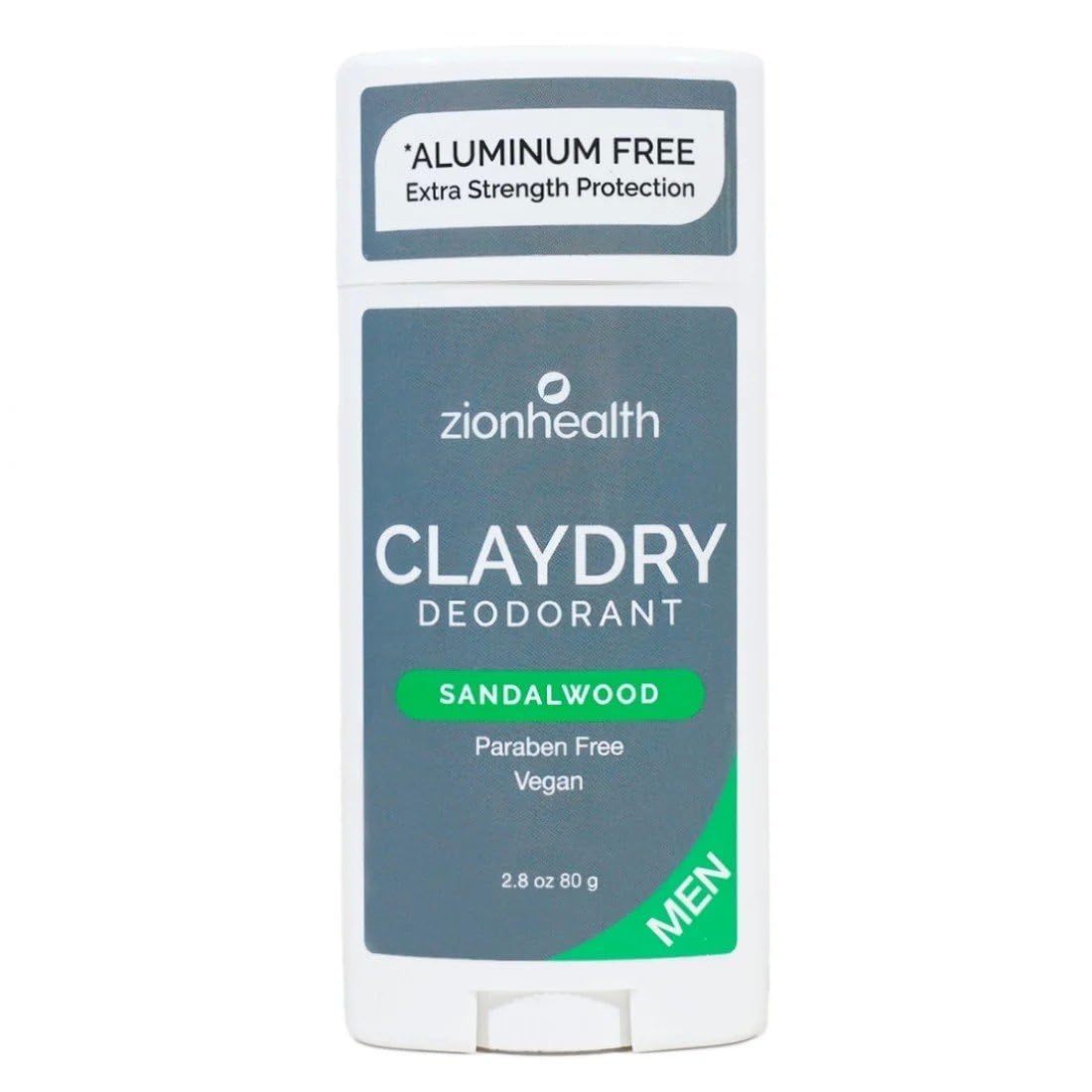 Adama Minerals Zion Health Clay Dry Men Deodorant Stick 2.8 oz Sandalwood