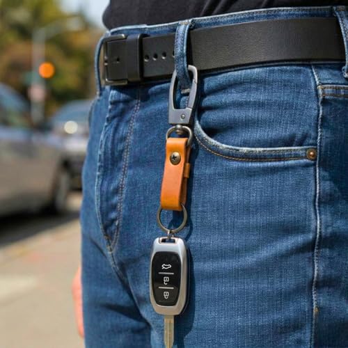 Image of THE MEN THING - Stylish Multicolor Stainless Steel Keychain for Men & Boys (URBAN AXIS BROWN)