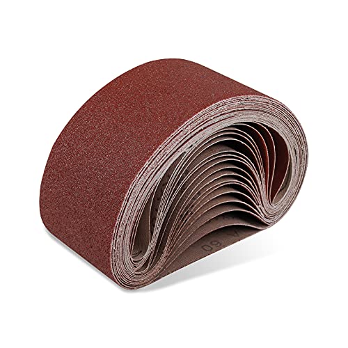 Lizmof 3×18 Inch Belt Sander Sanding Belt, Aluminum Oxide Sanding Belts For Belt Sander, Belt Sander Paper With 60, 80, 120, 150, 240, 400 Assorted Grits For Efficient& Durable Use, 18Pcs #TOP5