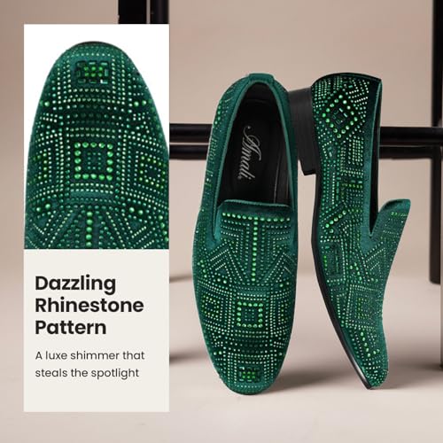 Image of Amali Men's Embellished Velvet Tuxedo Loafers, Smoking Slippers