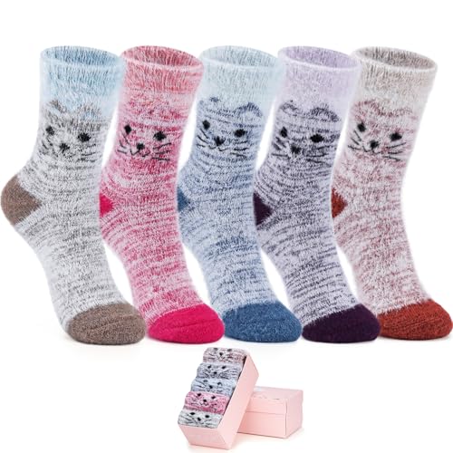 Image of SISOSOCK Cozy Womens Fuzzy Socks,Soft Push Wool Socks,Warm Gifts for Women