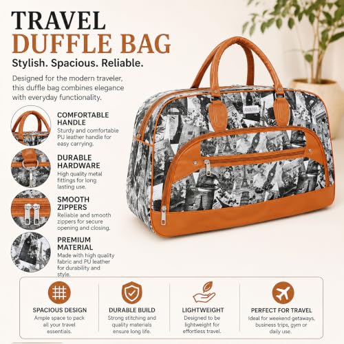 Image of Ayaha Large Travel Duffle Bag, Air Bag for Men and Women Cabin Luggage Bag Weekender Stylish Travel Bag with Detachable Shoulder Strap