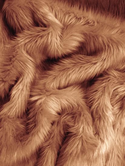 Image of Shaggy Faux Fur Fabric, Super Soft, 6 X 5 Feet (Coffee)