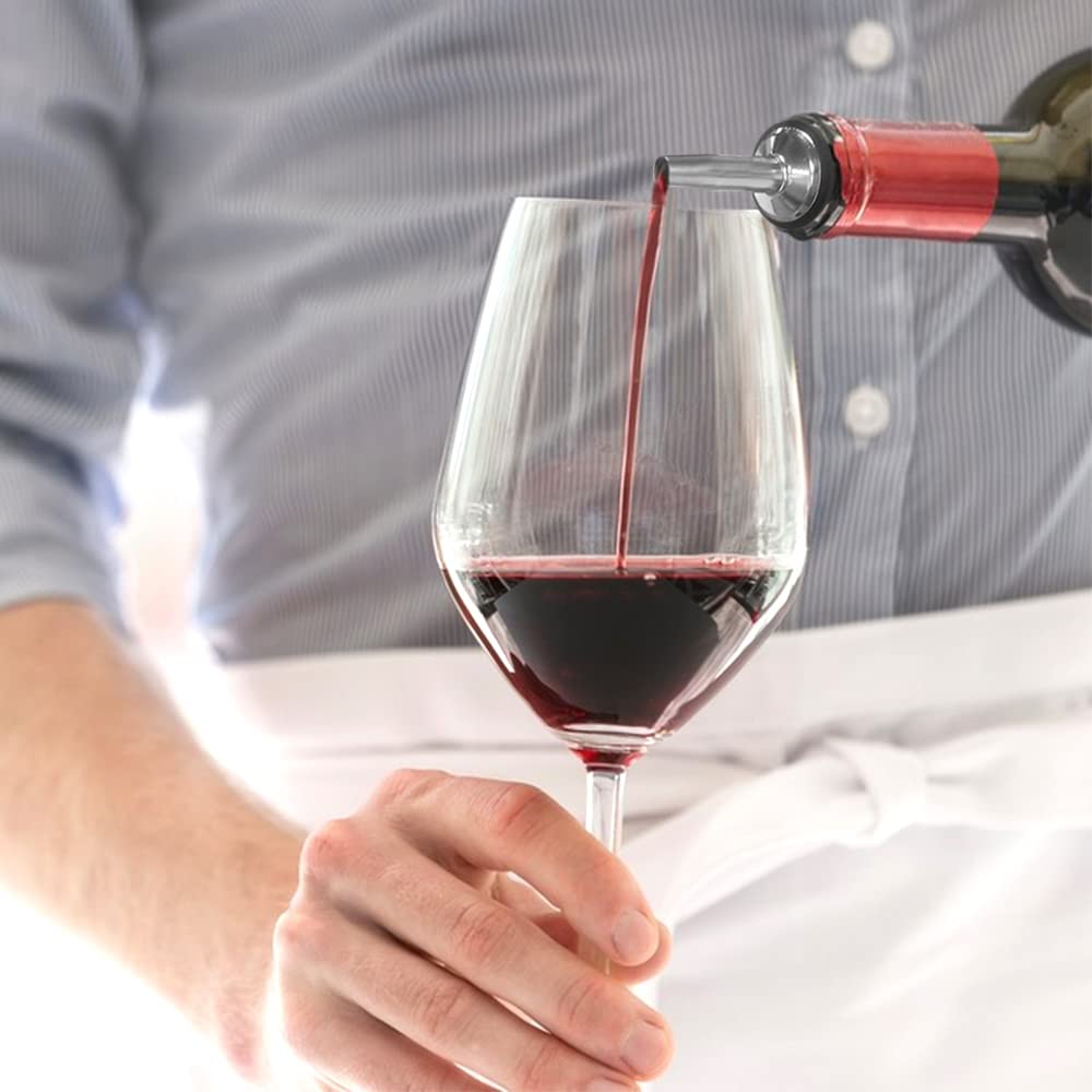 FineGood - Paletta per ghiaccio con 6 bottiglie in acciaio inox per cucchiaini da bar, bottiglia di liquore, beccuccio con tappi antipolvere