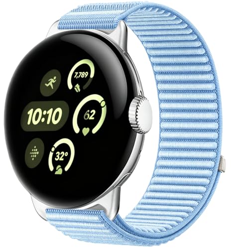 Image of Sundara Nylon Sport Bracelet compatible with Google Pixel Watch 4 3 2 1 flexible seamless adjustable bracelet compatible with Google Pixel Watch 41mm 45mm